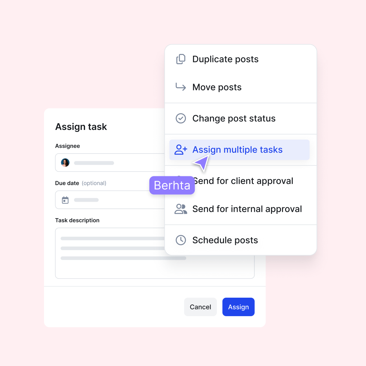 Přiřadit více úkolů.