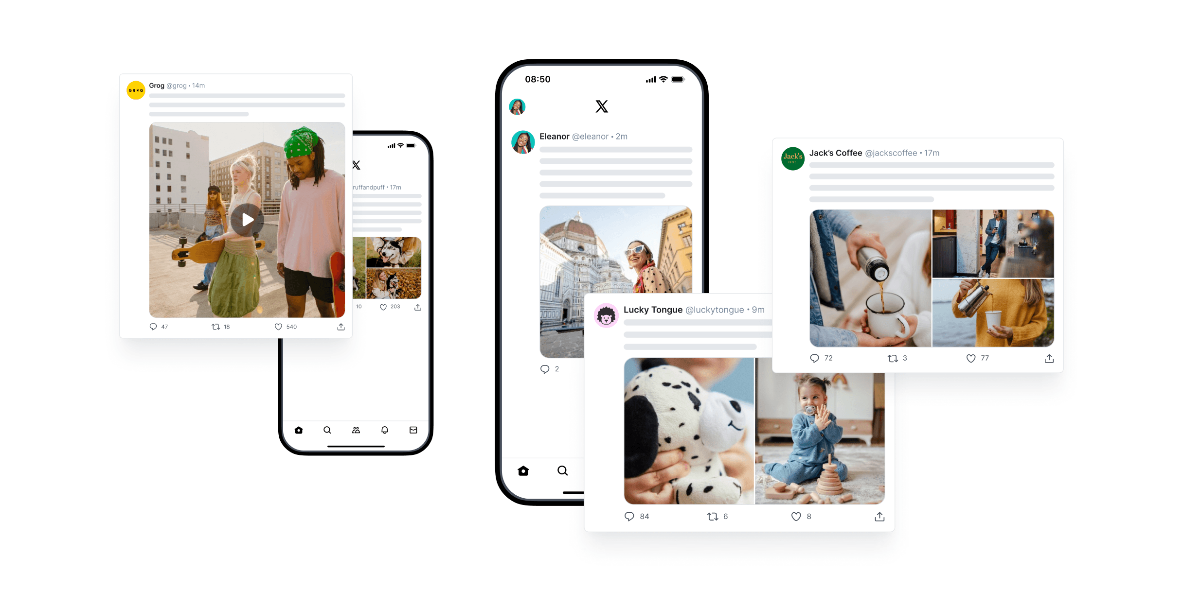 Live forhåndsvisning av postene dine.