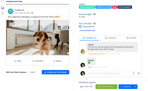 Kontentino tvorba postu