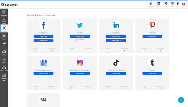 Social Pilot dashboard